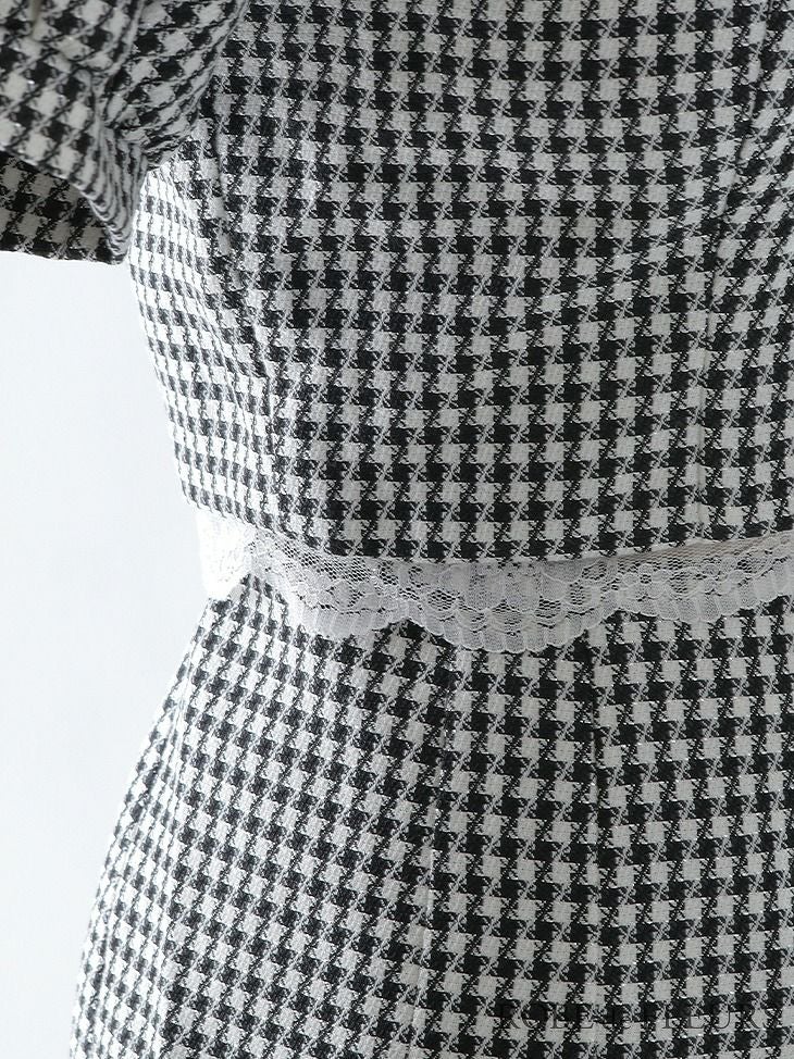 【*ROBE de FLEURS SALE*】 ROBE de FLEURS ローブドフルール フリル襟ｘパフスリーブツーピースミニキャバドレス fm2637-s25