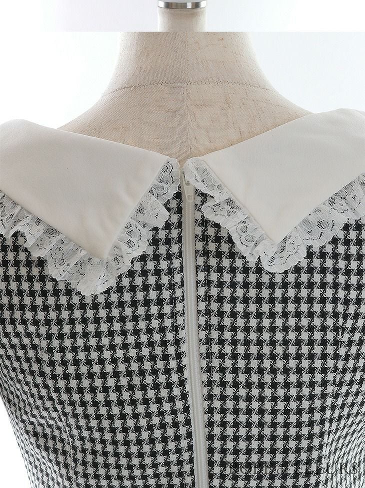 【*ROBE de FLEURS SALE*】 ROBE de FLEURS ローブドフルール フリル襟ｘパフスリーブツーピースミニキャバドレス fm2637-s25