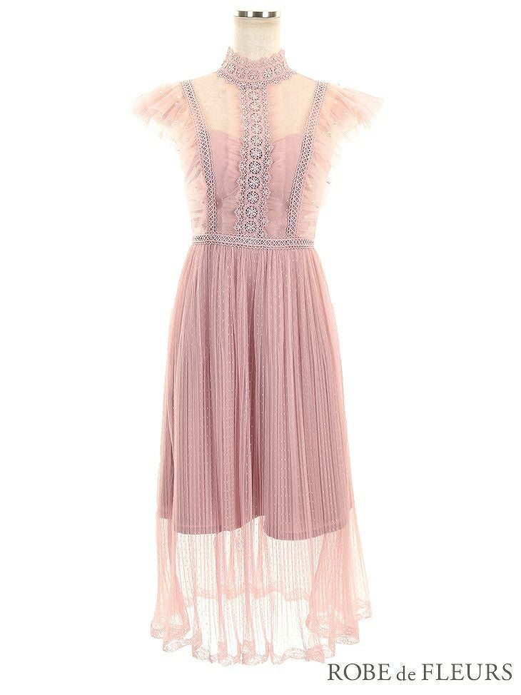 ROBE de FLEURS ローブドフルール ドットチュール×アンティークマキシキャバドレス fm1992-s25