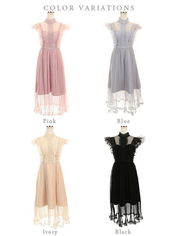 ROBE de FLEURS ローブドフルール ドットチュール×アンティークマキシキャバドレス fm1992-s25