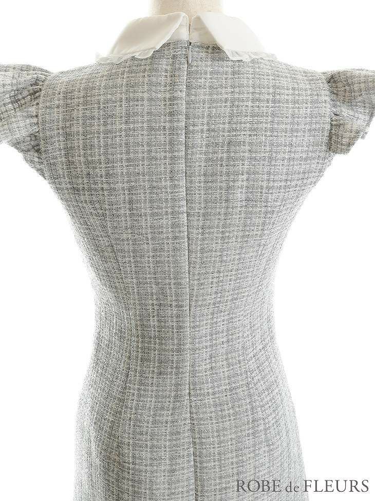 ROBE de FLEURS ローブドフルール フリル襟付き×ラメツイードミニキャバドレス fm2747-s25