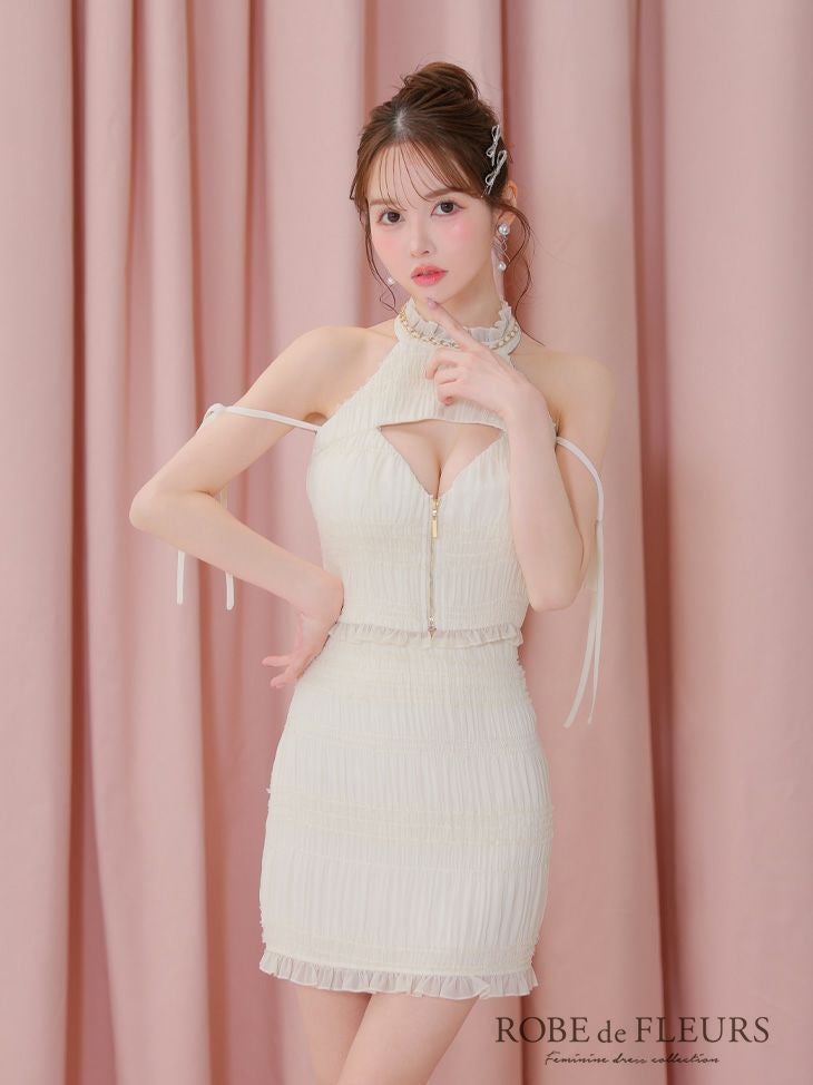 ROBE de FLEURS ローブドフルール シャーリングアメスリバストジップ