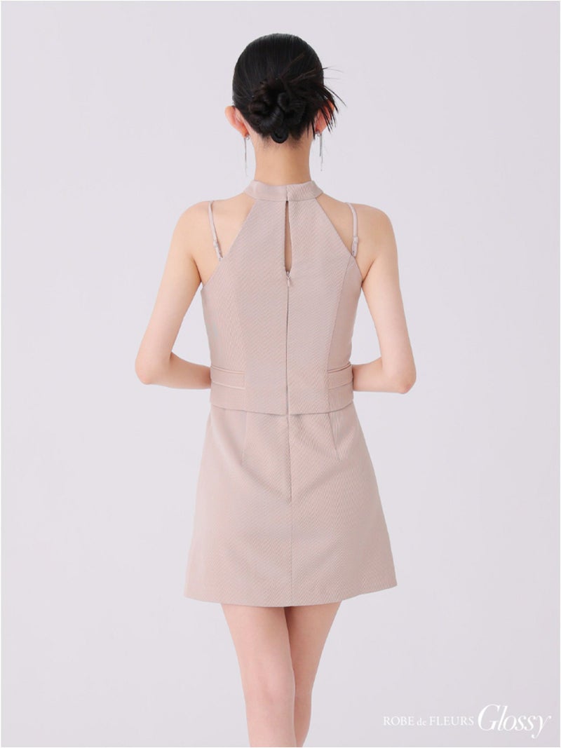 Glossy ローブドフルールグロッシー チョーカーデザインフロントボタンタイトキャバドレス gl3921-c