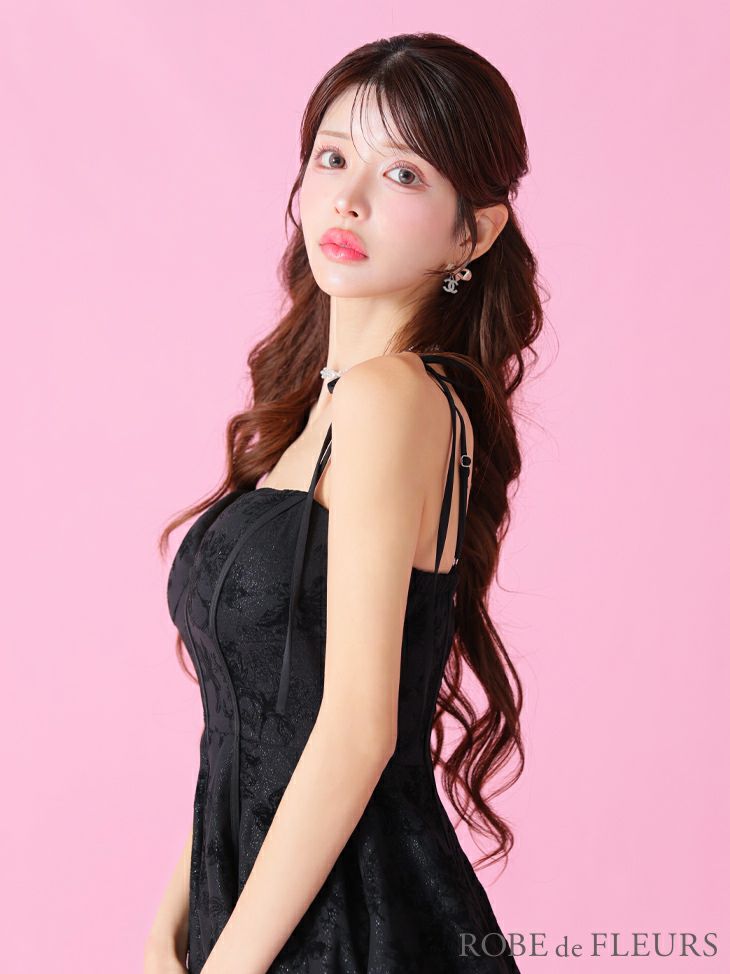 ROBE de FLEURS ローブドフルール 花柄パイピングガーリーフレアミニ