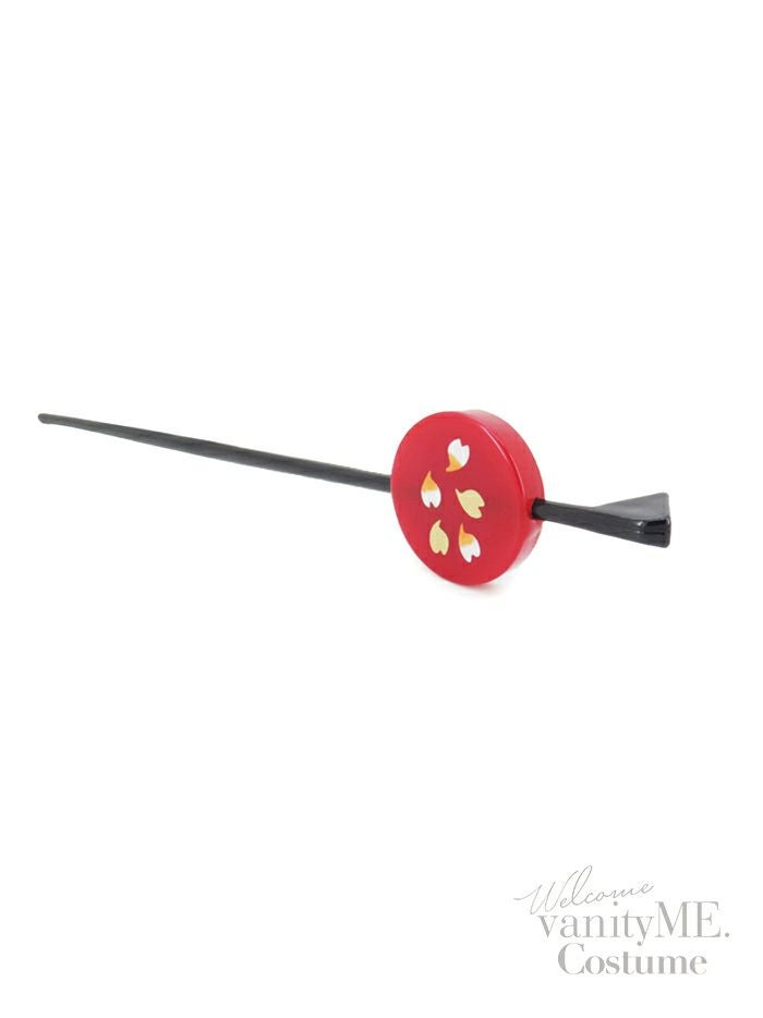 かんざし 平丸 大 赤 桜柄 花魁 和装 髪飾り vcsit-24117