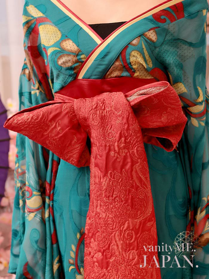 2点セット】 翠色花魁 花魁コスチューム モダン柄 遊女 和柄 本格和装