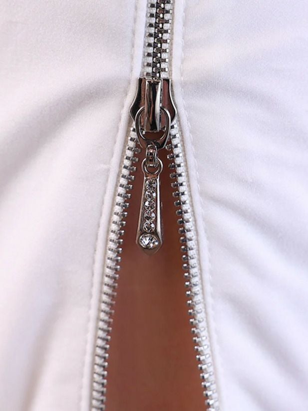 Veautt ヴュート ワンショルダータックビジューファスナータイトミディアムドレス ロイヤルブルー vt082505-1