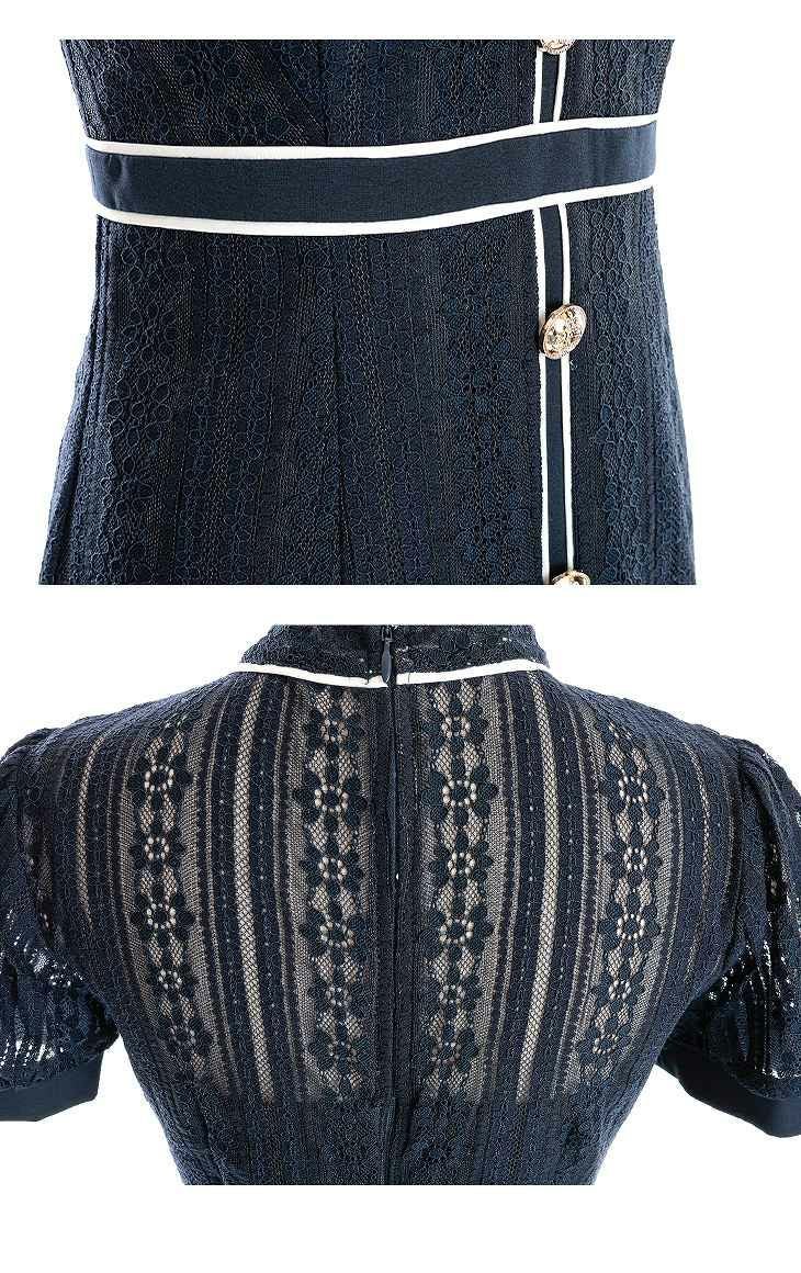 ROBE de FLEURS ローブドフルール ホワイト リボン×レースミニドレス fm2944-1