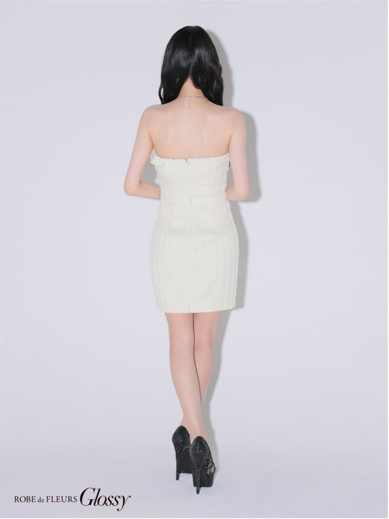  Glossy ローブドフルールグロッシー フロントボタンバストカットタイトミニキャバドレス gl3912-c