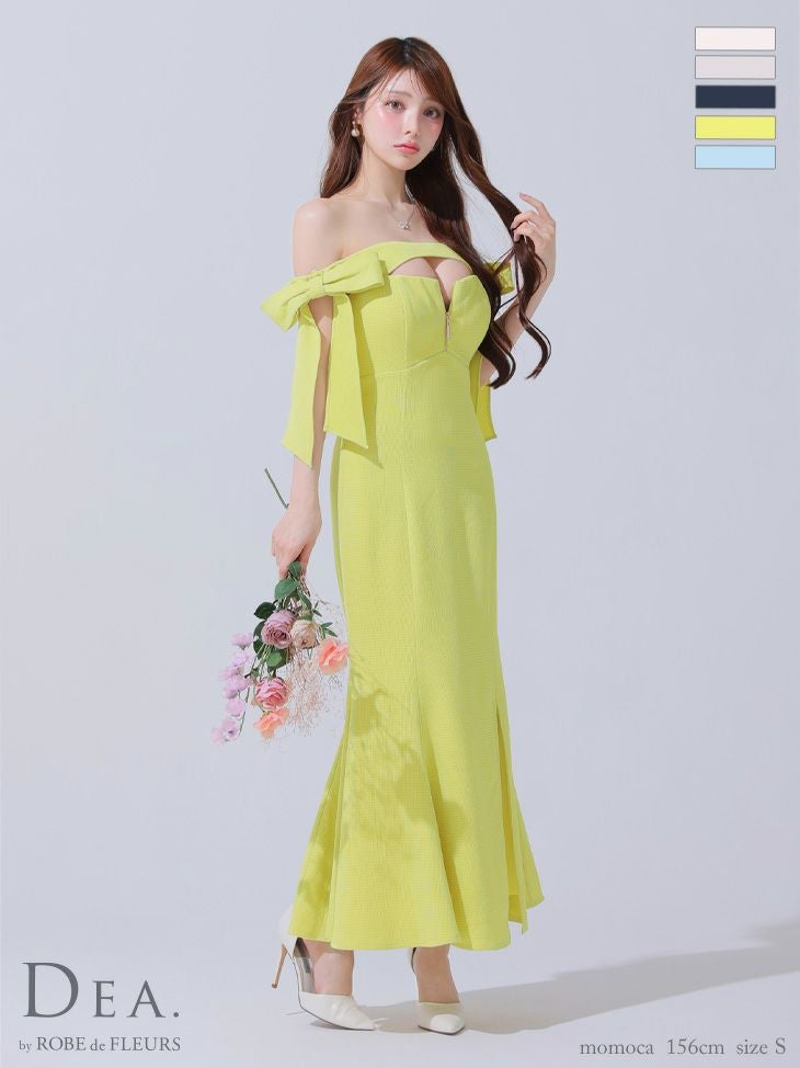 DEA. ディア バイ ローブドフルール オフショルリボンバストジップマーメイドロングキャバドレス de3596-c