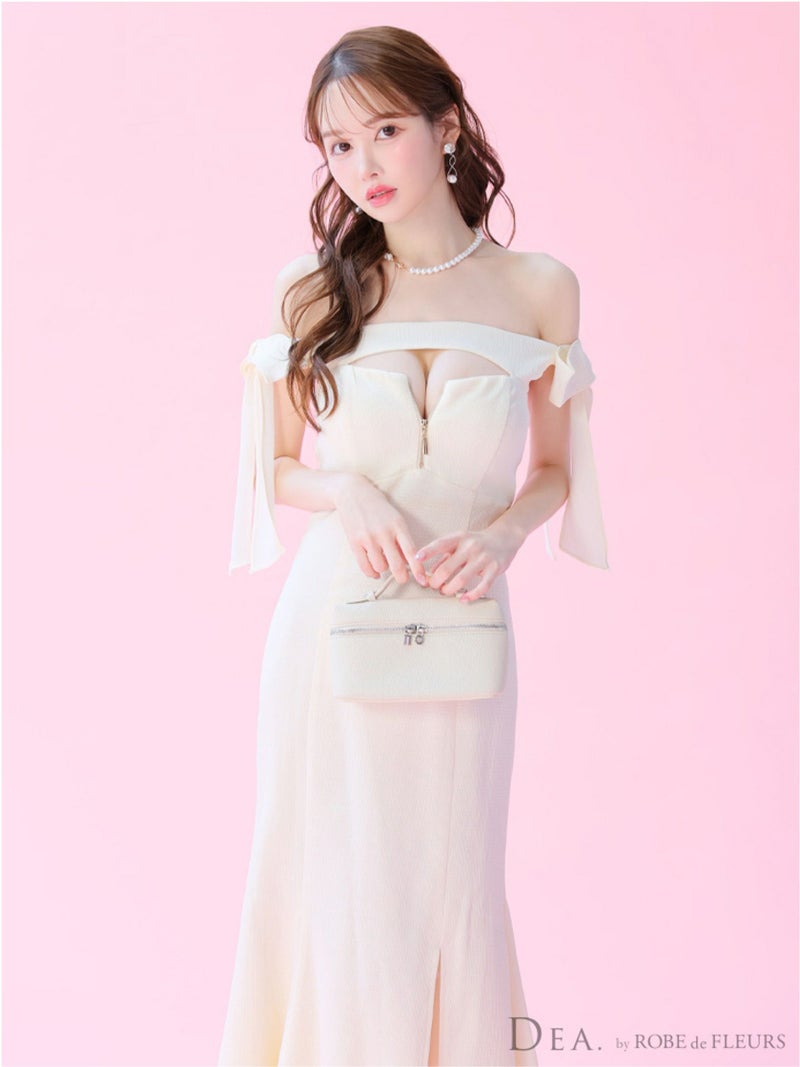 DEA. ディア バイ ローブドフルール オフショルリボンバストジップマーメイドロングキャバドレス de3596-c