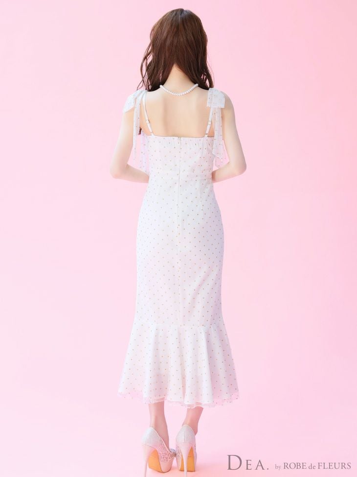 DEA. ディア バイ ローブドフルール ドットチュールマーメイドキャミキャバドレス de3380