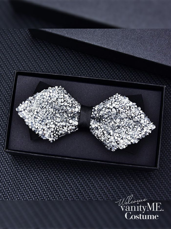 クリスタルビジューバイカラーリボン蝶ネクタイ チョーカー vcsit-2488-2