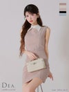 DEA. ディア バイ ローブドフルール 襟付きノースリーブシンプルタイトミニキャバドレス de3384-c