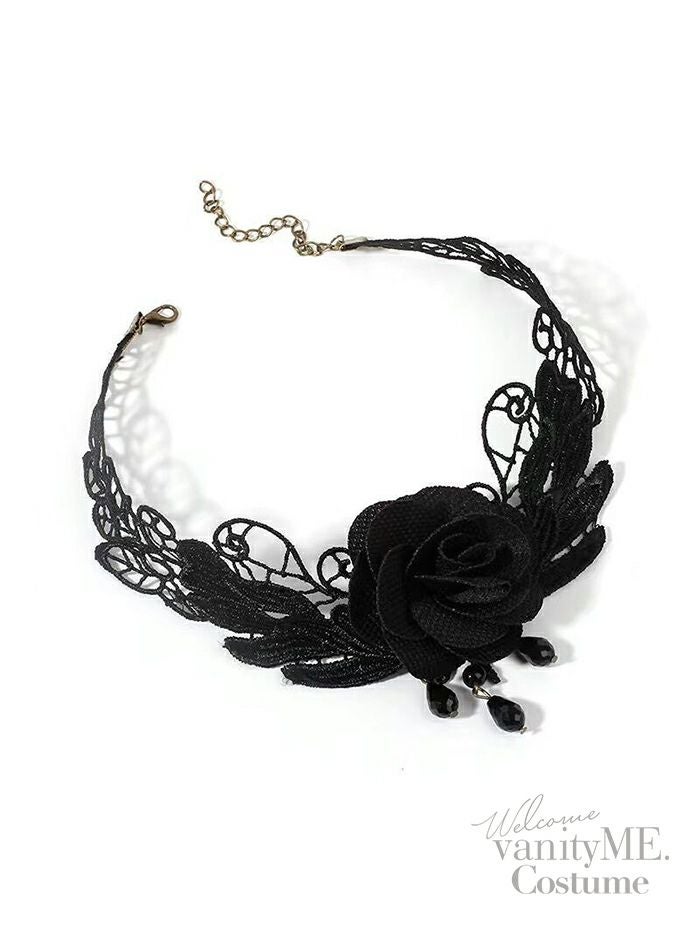 ゴシックローズモチーフチョーカー レースネックレス vcsit-25004