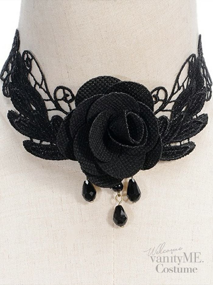 ゴシックローズモチーフチョーカー レースネックレス vcsit-25004