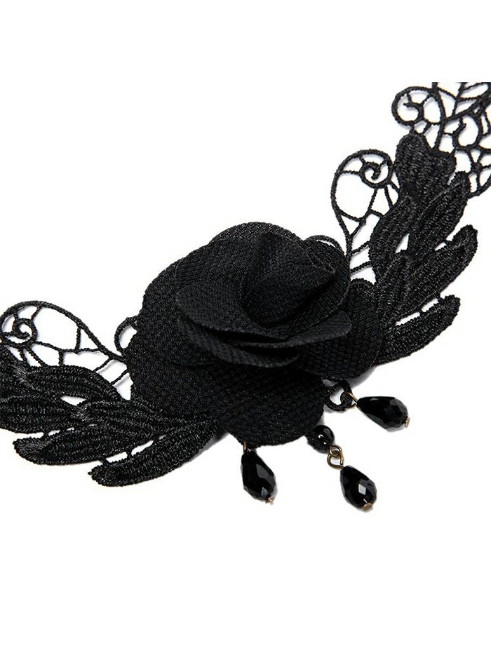 ゴシックローズモチーフチョーカー レースネックレス vcsit-25004