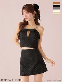 ROBE de FLEURS ローブドフルール バストリボンキュートセットアップタイトミニキャバドレス fm3453-c