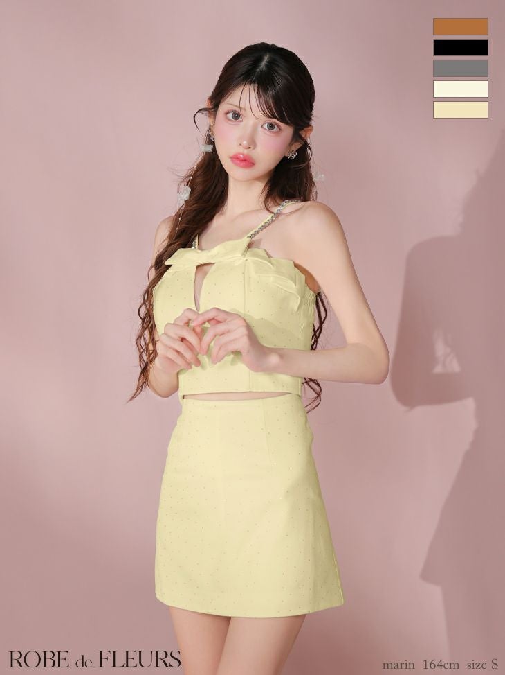ROBE de FLEURS ローブドフルール バストリボンキュートセットアップ