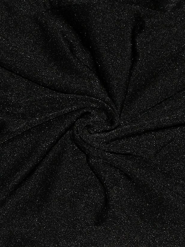 Veautt ヴュート ロングスリーブチョーカーデザインメッシュラメタイトミディアムドレス vt022508-ks