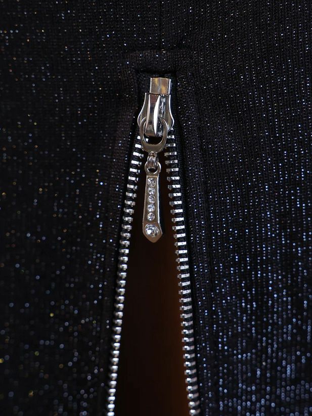 Veautt ヴュート ロングスリーブチョーカーデザインメッシュラメタイトミディアムドレス vt022508-ks