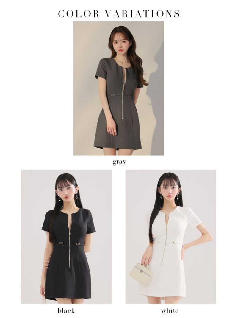 Glossy ローブドフルールグロッシー バックレースセンタージップベルトミニキャバドレス gl3795-c