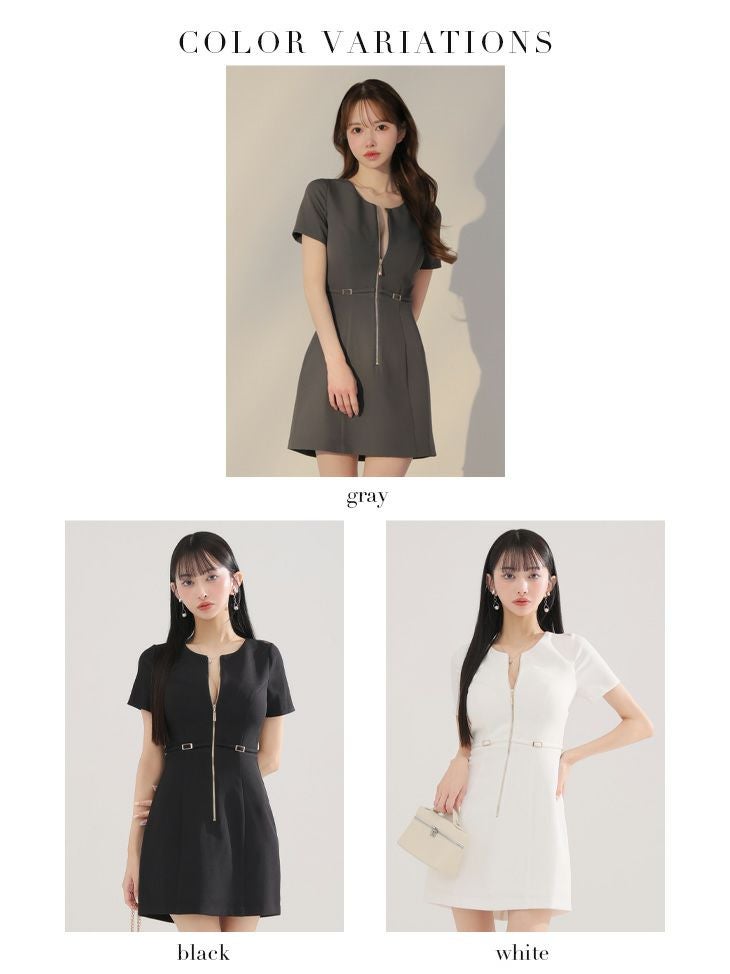 Glossy ローブドフルールグロッシー バックレースセンタージップベルトミニキャバドレス gl3795