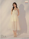 DEA. ディア バイ ローブドフルール リッチオーガンジーフレアロングキャバドレス deE3587-c