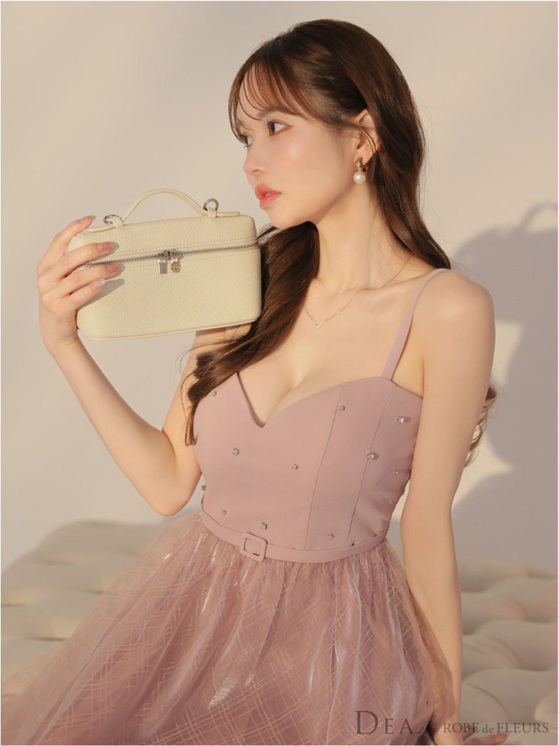 DEA. ディア バイ ローブドフルール リッチオーガンジーフレアロングキャバドレス deE3587-c