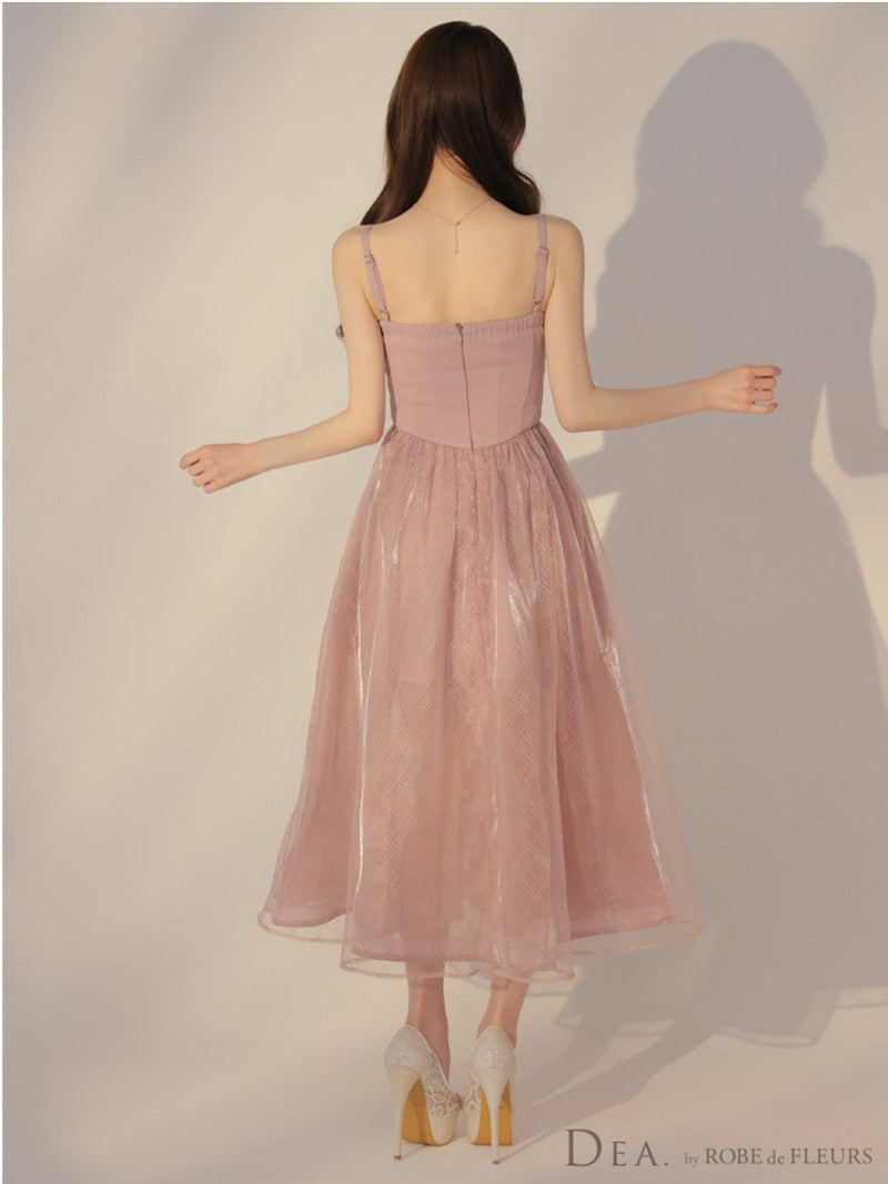 DEA. ディア バイ ローブドフルール リッチオーガンジーフレアロングキャバドレス deE3587-c
