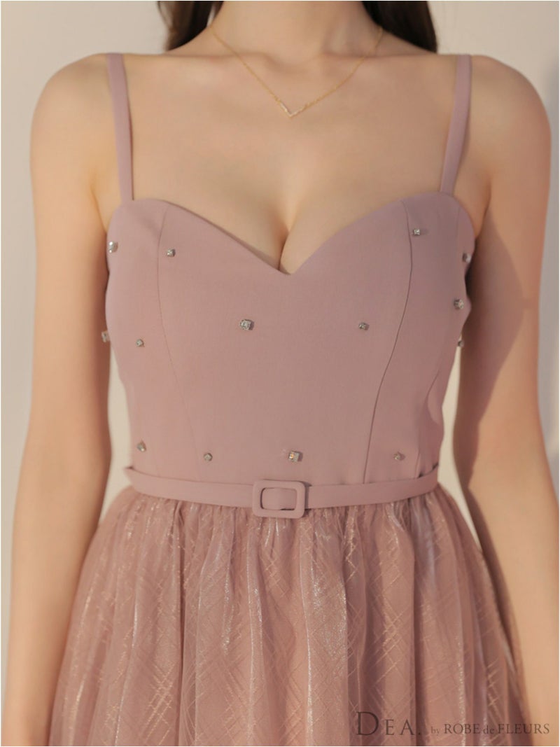 DEA. ディア バイ ローブドフルール リッチオーガンジーフレアロングキャバドレス deE3587-c