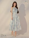 DEA. ディア バイ ローブドフルール 花柄ホルターネックフレアロングキャバドレス de3783
