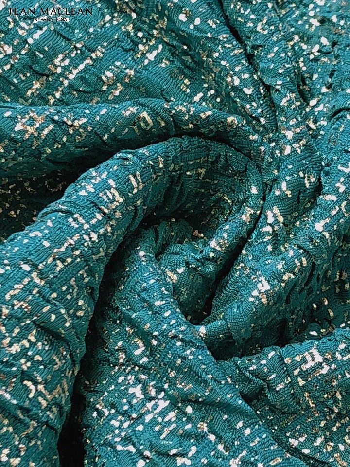 JEAN MACLEAN ジャンマクレーン ワンオフショルダー/グリッターラメニット/ウエストタック/スリット入り/タイト/ロングドレス ja51801-c