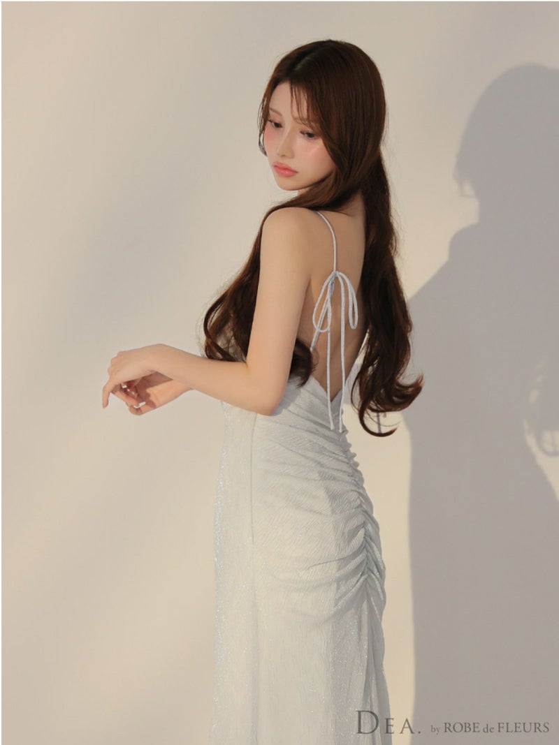DEA. ディア バイ ローブドフルール ラメニットストレッチキャミロングキャバドレス de3383-c