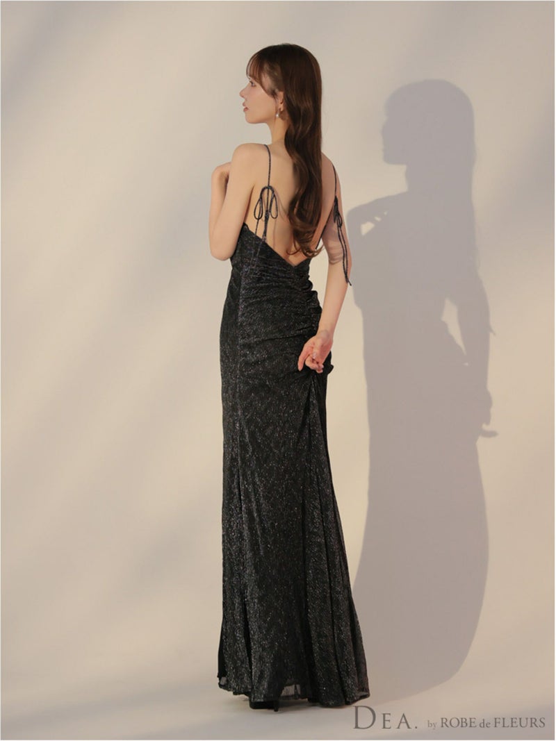 DEA. ディア バイ ローブドフルール ラメニットストレッチキャミロングキャバドレス de3383-c