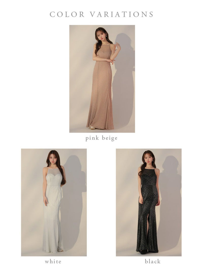 DEA. ディア バイ ローブドフルール ラメニットストレッチキャミロングキャバドレス de3383-c