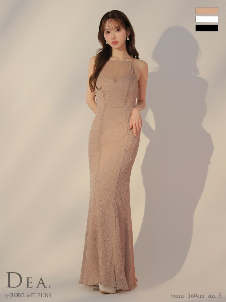 DEA. ディア バイ ローブドフルール ラメニットストレッチキャミロングキャバドレス de3383