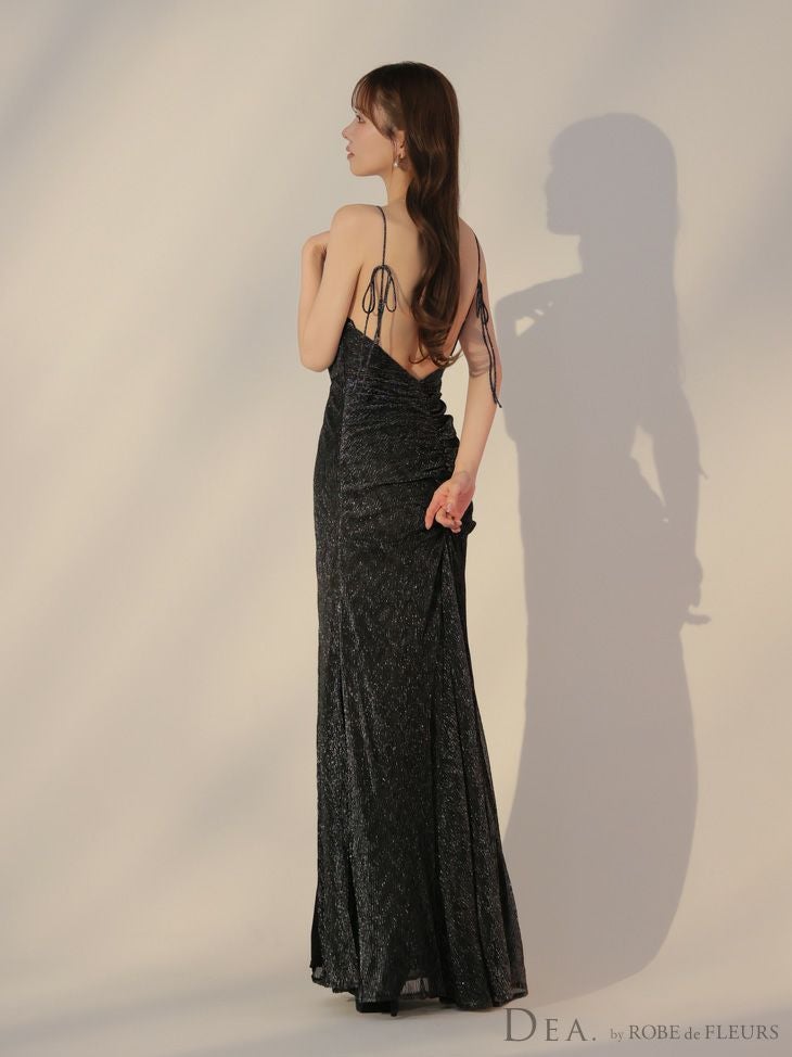 DEA. ディア バイ ローブドフルール ラメニットストレッチキャミロングキャバドレス de3383