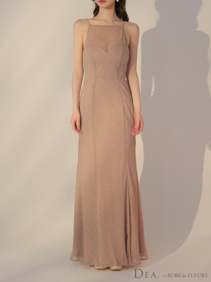 DEA. ディア バイ ローブドフルール ラメニットストレッチキャミロングキャバドレス de3383