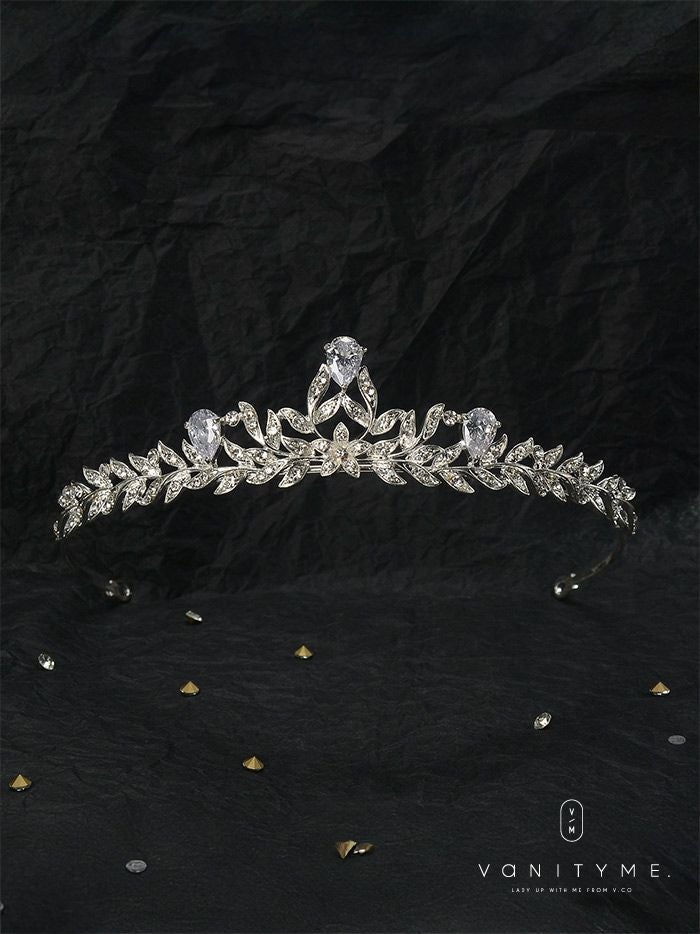 ブルークリスタルビジュー ティアラ シルバー vcsit-25021