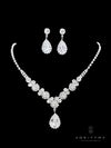 クリアストーンビッグビジュー ネックレス＆ピアス シルバー ジュエリー vcsit-25026