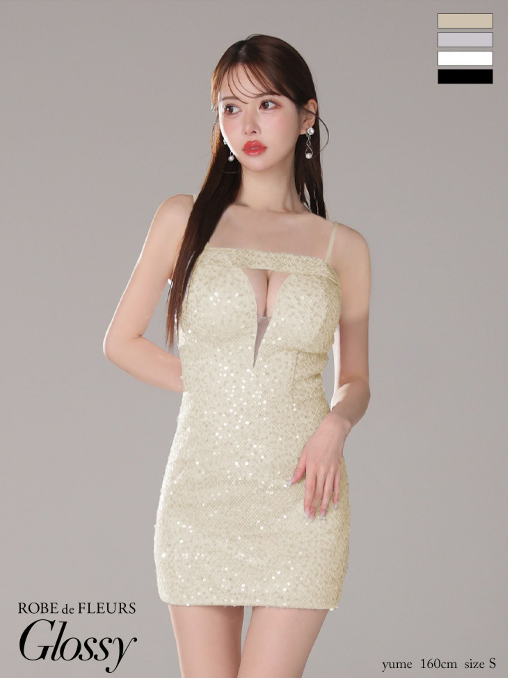 Glossy ローブドフルールグロッシー バックカットセンタージップミニ