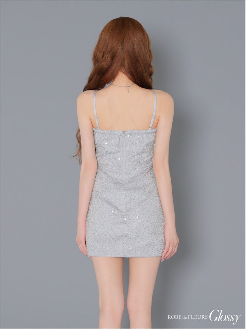 Glossy ローブドフルールグロッシー スパンコールバストカットミニキャミキャバドレス gl4105-c