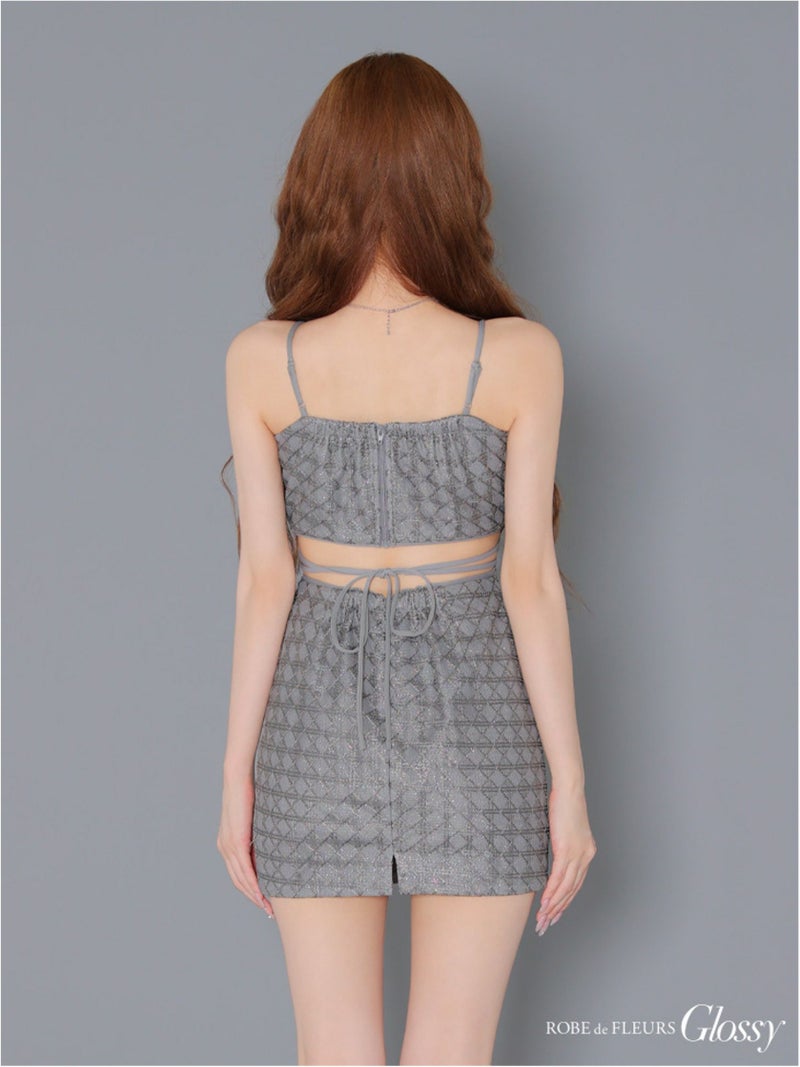 Glossy ローブドフルールグロッシー バックカットセンタージップミニキャバドレス gl3917-c