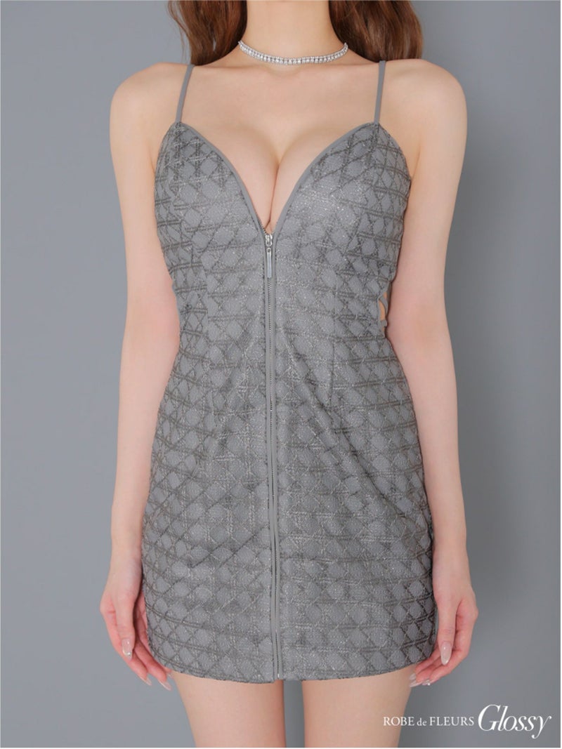 Glossy ローブドフルールグロッシー バックカットセンタージップミニキャバドレス gl3917-c