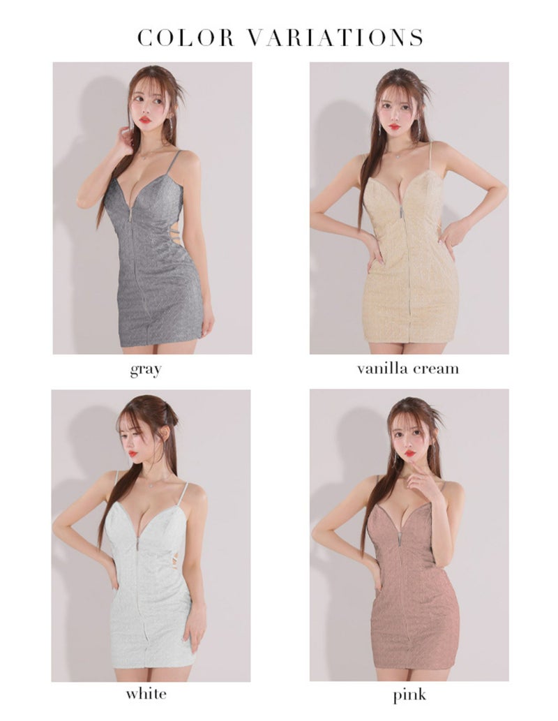 Glossy ローブドフルールグロッシー バックカットセンタージップミニキャバドレス gl3917-c