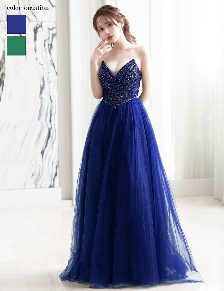 vanityME.couture. バニティミークチュール エメラルドビジュー ラメチュール プリンセス 姫 ロングドレス バースデードレス モスグリーン vctr-l-cc415