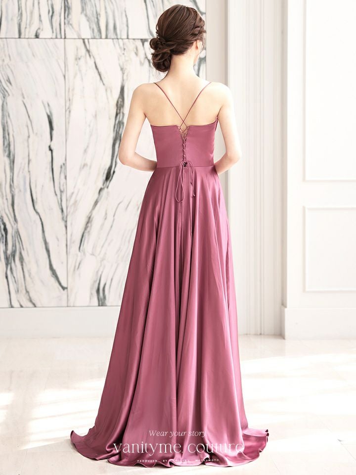 vanityME.couture. バニティミークチュール サテン バストドレープ コルセット ロングドレス バースデードレス モーヴローズ vctr-l-7481-1