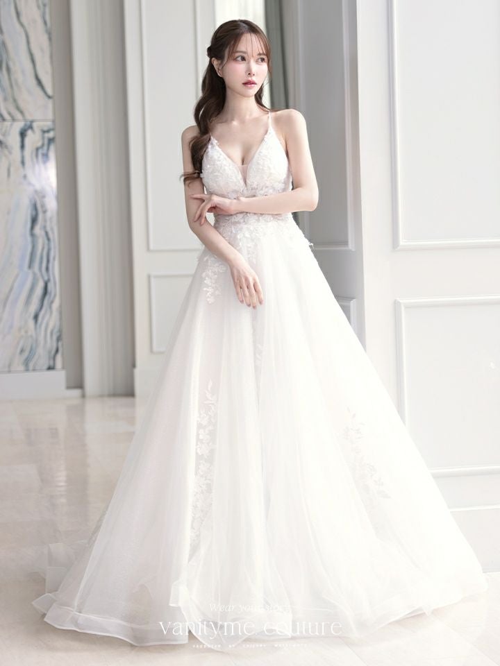 vanityME.couture. バニティミークチュール 立体フラワーレース 刺繍 ラメチュール プリンセス 姫 ロングドレス バースデードレス オフホワイト vctr-l-cd792w