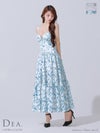 DEA. ディア バイ ローブドフルール 花柄バストジップフレアロングキャバドレス de3778